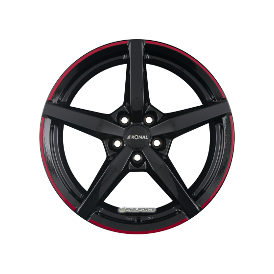 RONAL - R69 MCR JETBLACK-RED RIM 8X18 LK:5/112 ET:30 ML:66,5