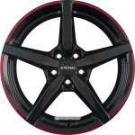 RONAL - R69 MCR JETBLACK-RED RIM 8X18 LK:5/112 ET:40 ML:76