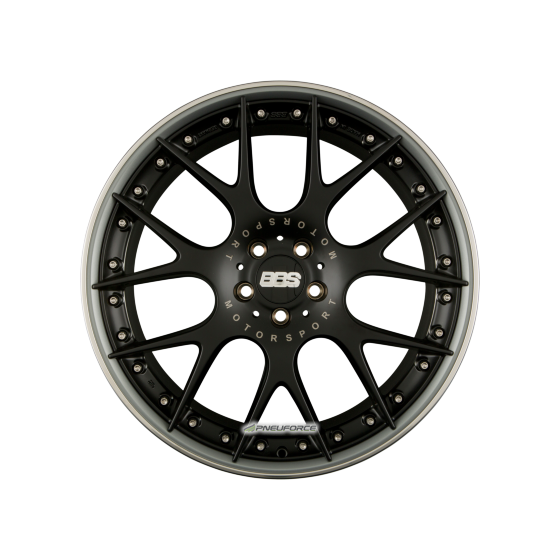 BBS CH-RII Radstern Schwarz Matt - Felgenbett Titan Matt